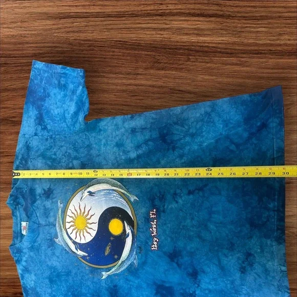 Vintage Key West FL Tie Dye T-Shirt Dolphin‎ Yin Yang Sun Moon XL - Picture 5 of 8
